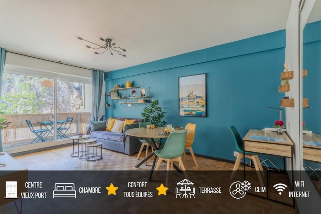 Divine Idylle Central Vieux-Port Terrasse Clim Marseilles Exterior foto